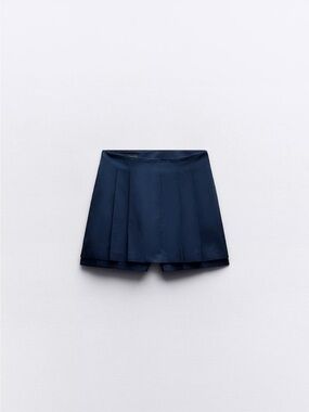 Zara Navy Pleated Mini Skort